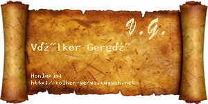 Völker Gergő névjegykártya