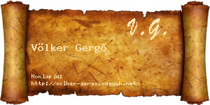 Völker Gergő névjegykártya